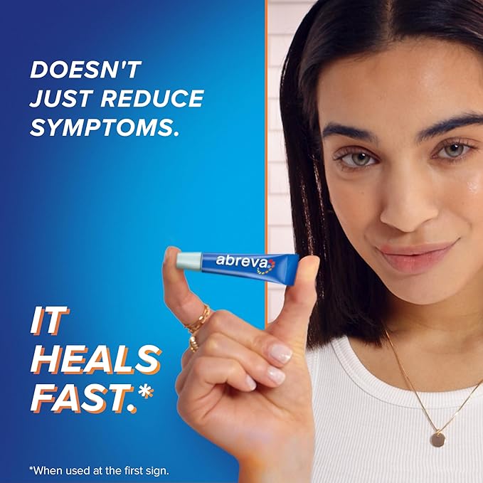 Abreva 10 Percent Docosanol Cold Sore Treatment, Fever Blister and Cold Sore Cream - 0.07 oz plus ChapStick Moisturizer Original Lip Balm - 0.15 oz Value Pack-Velvo Beauty