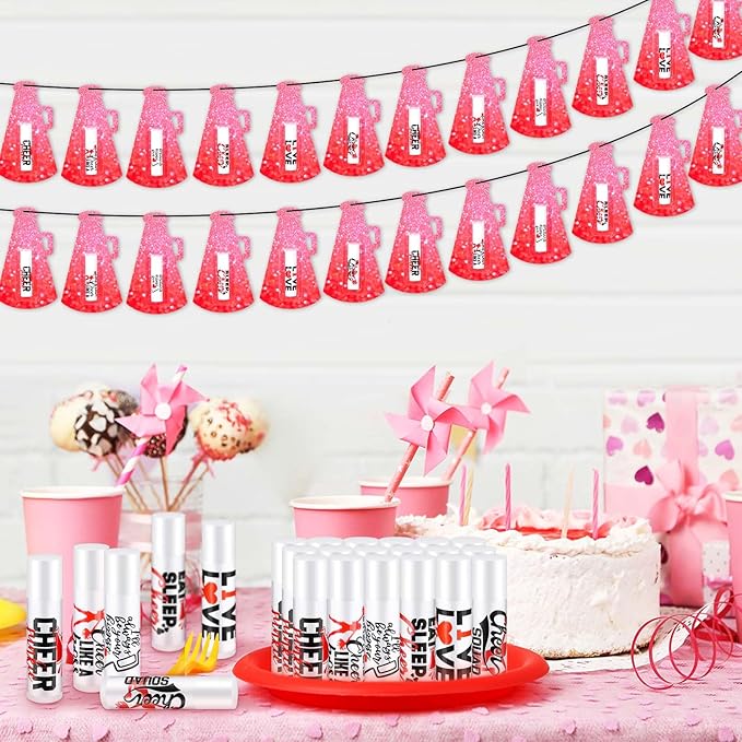 60 Pcs Cheerleading Lip Balm Bulk Cheer Teams Lip Balm Gifts Set Honey Moisturizing Lip Care Flavor Hydration Dry Chapped Lips for Men Women Children(Red)-Velvo Beauty