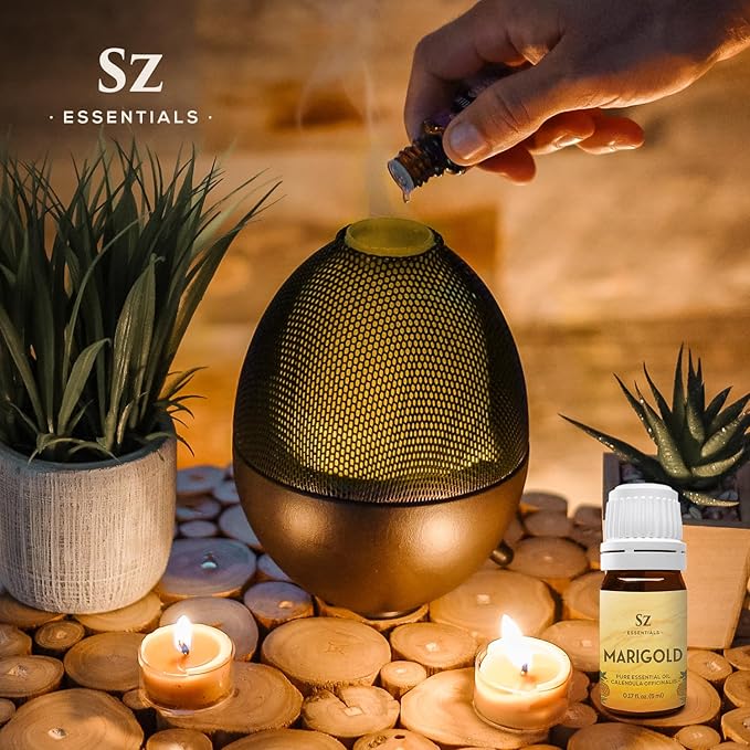 Marigold Essential Oil - aka. Calendula Officinalis - 100% Pure and Undiluted - Unlock The Precious Aroma of Real Marigold - Therapeutic Grade & Versatile Usage - 0.17oz-Velvo Beauty