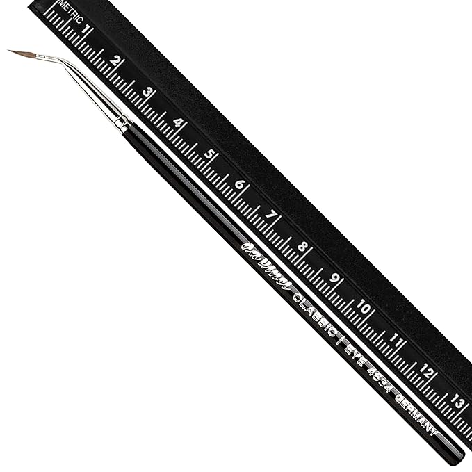 da Vinci Cosmetics Series 4634 Classic Eyeliner Brush, Bent Pointed Russian Red Sable, 20.4 Gram-Velvo Beauty