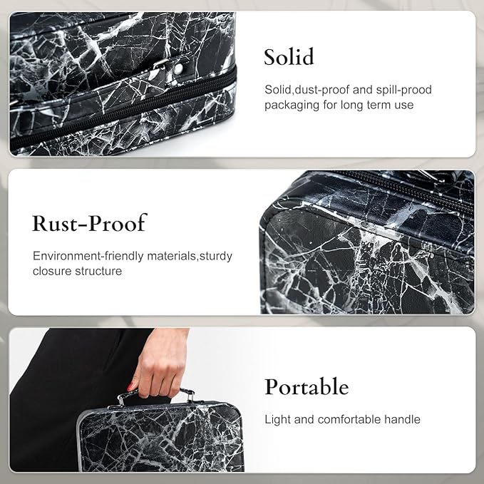 Makeup Kit for Women,All in One Makeup Gift Set for Girls in Cosmetic Train Case (Black) With Mirror,Full Cosmetic Kit Includes Eyeshadow Palette,Lipgloss,Blushes,Pencil,Brush Applicators-Velvo Beauty