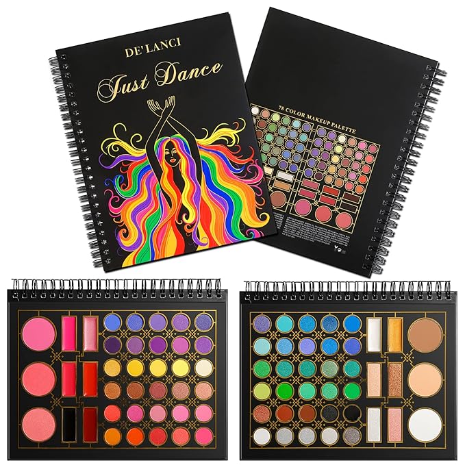 Makeup Palette for Teens, DE’LANCI Pro Makeup Pallet Gift Set for Teen Girls and Women,Beginners, 78 All in One Make up Eyeshadow Kit,Full Makeup Starter Kit for Young Teens Beginners or Pros-Velvo Beauty