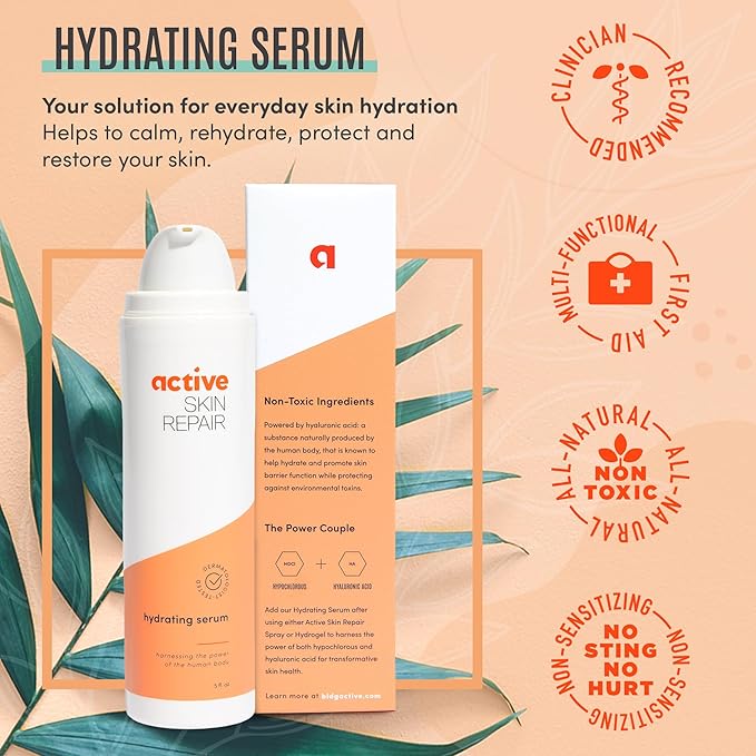 Active Skin Repair Face and Body Hydrating Serum, EWG Certified Hyaluronic Acid for All Skin Types, Dermatologist-Tested Moisturizing Anti-Aging Serum with Ceramides & Niacinamide, 5 fl. oz.-Velvo Beauty