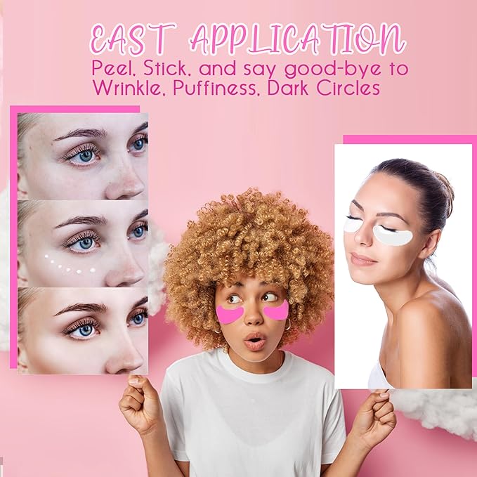 CCbeauty Reusable Under Eye Patches + Eye Cream Applicator Value Set | 100% Silicone Eye Gel Pads | Boost Hydration | Minimize Fine Lines + Wrinkles + Dark Circles | Storage Tin Included | Mango-Velvo Beauty