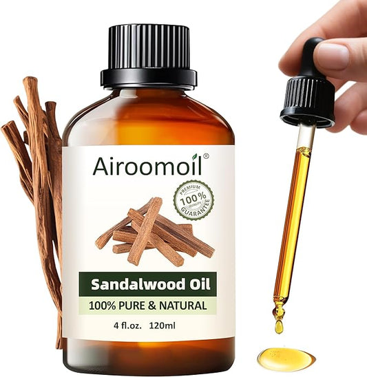 Pure Sandalwood Essential Oil, 100% Pure Natural Sandalwood Essential Oil, Premium Grade Essential Oils for Diffusers for Home, Skin, Care Massage, Soap Making, Aromatherapy, 4 Fl Oz | 120ml-Velvo Beauty