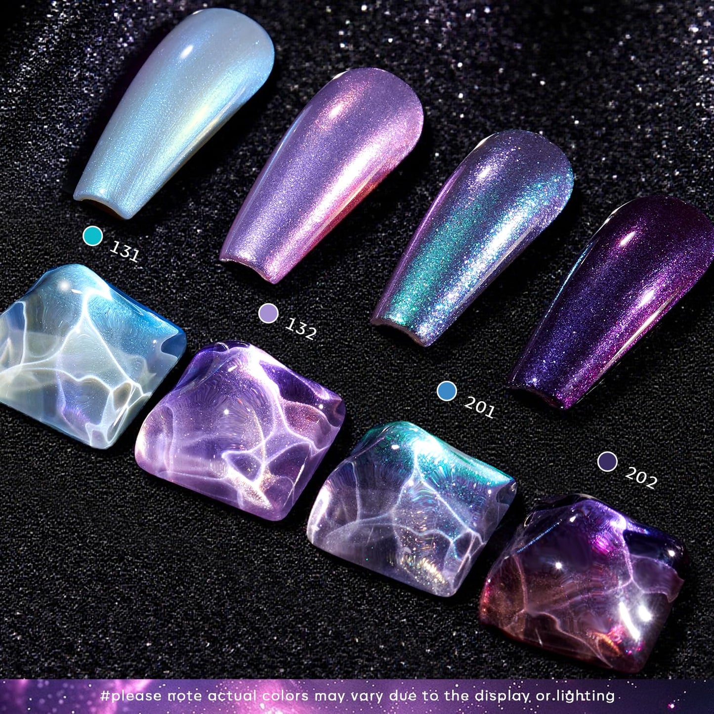 AZUREBEAUTY Holographic Nail Polish Set: 4 Colors Quick Dry Purple Pink Chameleon Fall Winter Natural Fingernail with Top Coat DIY Salon Gift for Women-Velvo Beauty