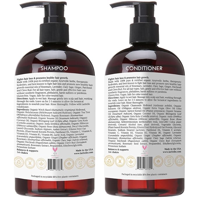 Organic Hair Care Set Fertile Roots | Fortifying, Strengthening & Rejuvenating | Prevents Hair Thinning and Shedding, Promotes New Hair Growth | Ayurvedic Herbs, Lavender, Ginger, Rosemary-Velvo Beauty