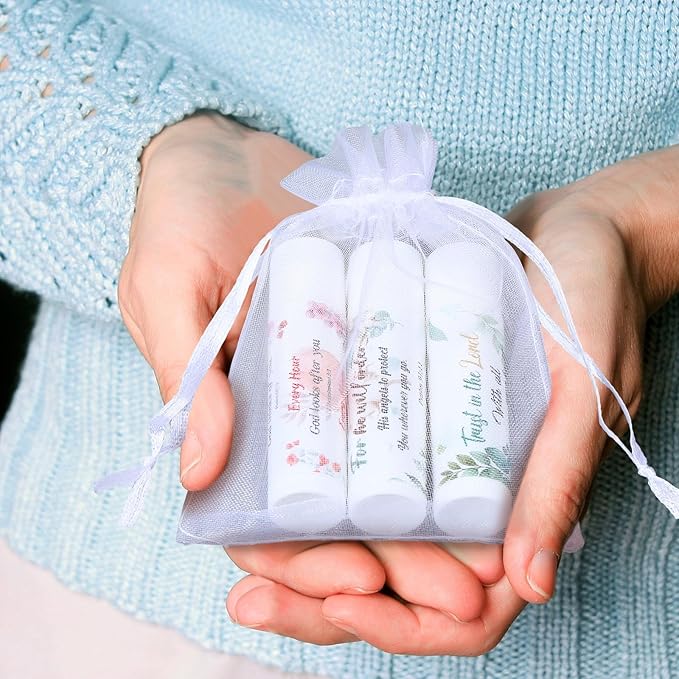 50 Pack Lip Balm Religious for Women Lip Balm with Scripture Bulk Sticks Christian Lip Balms Gifts Faith Bible Verse Scripture Inspirational Gift Party Favors Coworkers 10 Styles Floral-Velvo Beauty