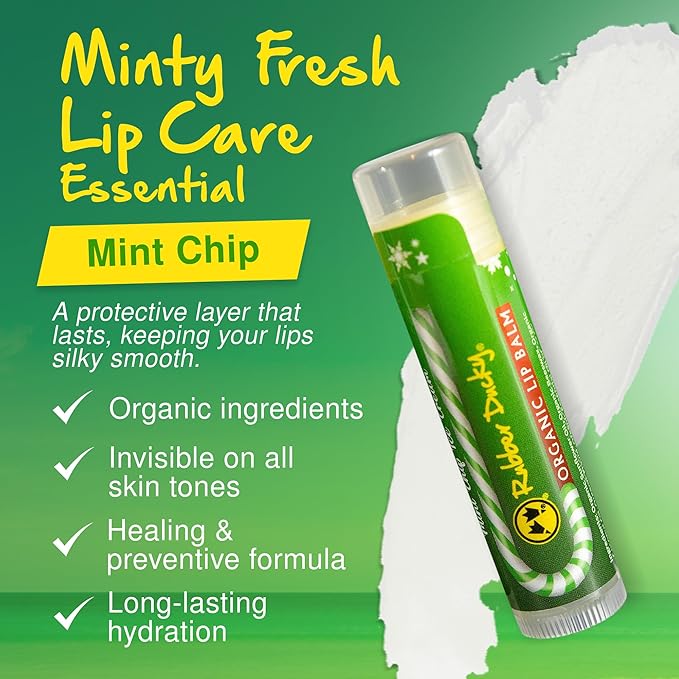 Rubber Ducky Carefree Natural Organic Lip Balm - Instant Hydration & Lip Moisturizer for Very Dry Lips - Vanilla Mint Lip Balm Flavor with Vitamin E - Vegan, Certified Organic Lip Care - 3 Pack-Velvo Beauty