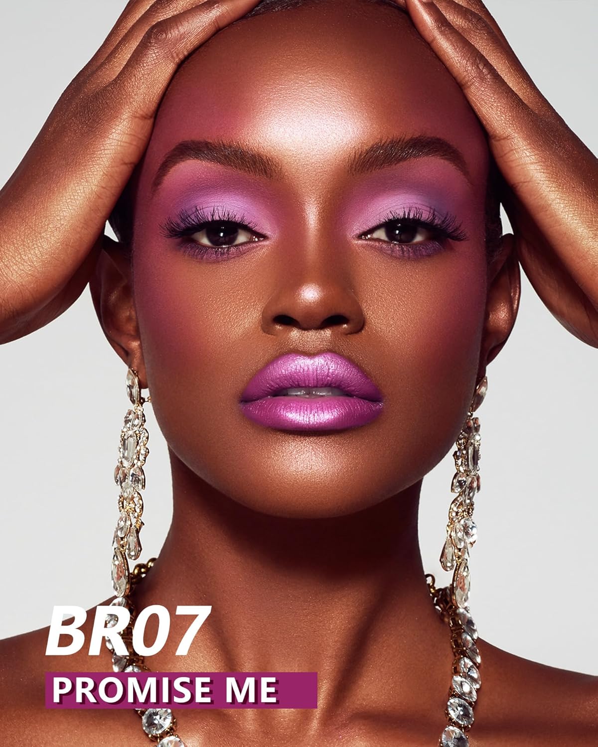 MAKI YIKA Purple Lipstick for Women Metallic Lipsticks Glitter Long Lasting Lipstick No Smudge No Transfer Liquid Pink Lip Gloss (BR07 Promise Me)-Velvo Beauty