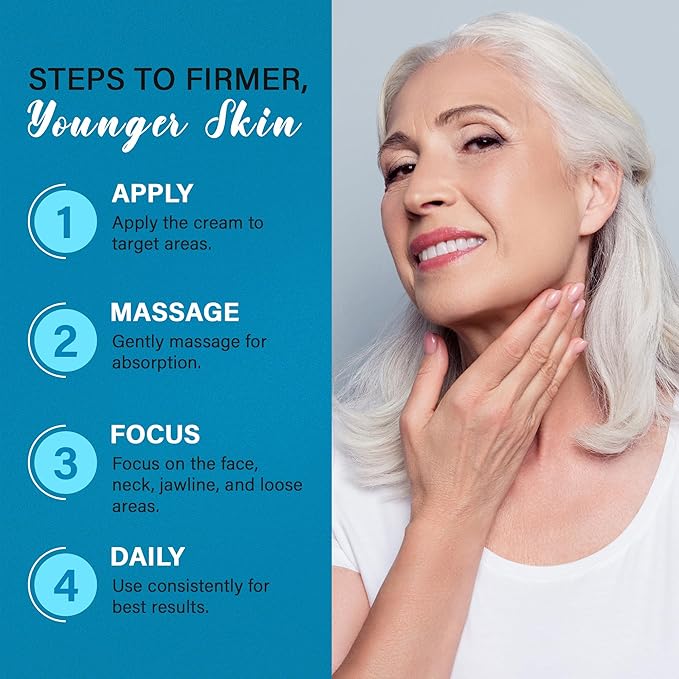 Tighten and Lift Neck Cream: Instant Face Lift Cream - 6-in-1 Anti-Aging Face Moisturizer for Anti-Wrinkle, Firm - Collagen, Retinol, Peptides & Hyaluronic Acid Neck Firming Cream for Skin Care-Velvo Beauty