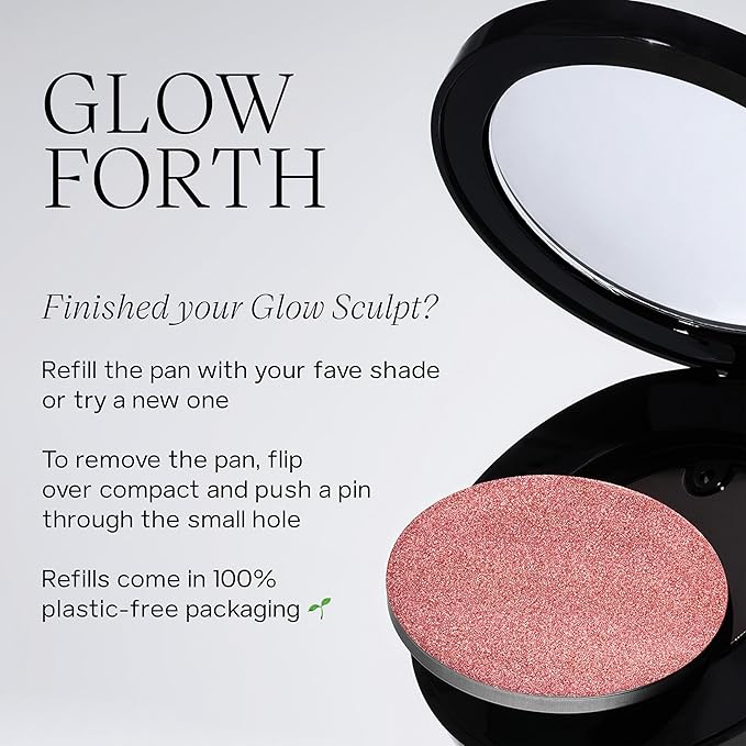 Saie Glow Sculpt Multi-Use Highlighter + Cream Blush - Lightweight with Hyaluronic Acid + Micropearl for Radiant, Glowing Skin - Quartzglow (.02 oz)-Velvo Beauty