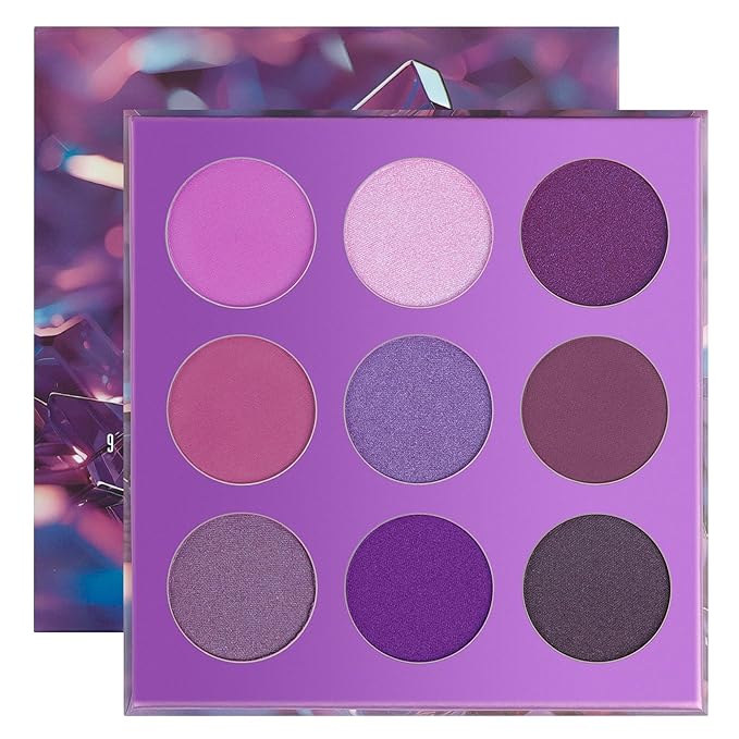 docolor Eyeshadow 9 Colors Purple Eyeshadow Palette High Pigmented Blendable Matte & Glitter Shimmer Finishes, Long Lasting Mauve Eye Makeup for Christmas Party Music Festivals-Velvo Beauty