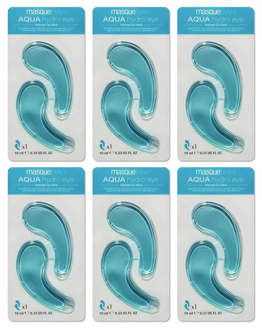 masque BAR Hydrogel Aqua Eye Patches (6 Pairs) with Hyaluronic Acid and Collagen, Korean Under Eye Skincare Treatment, Moisturize & Hydrate Skin Around Eyes, Reduce Fine Lines, Wrinkles-Velvo Beauty