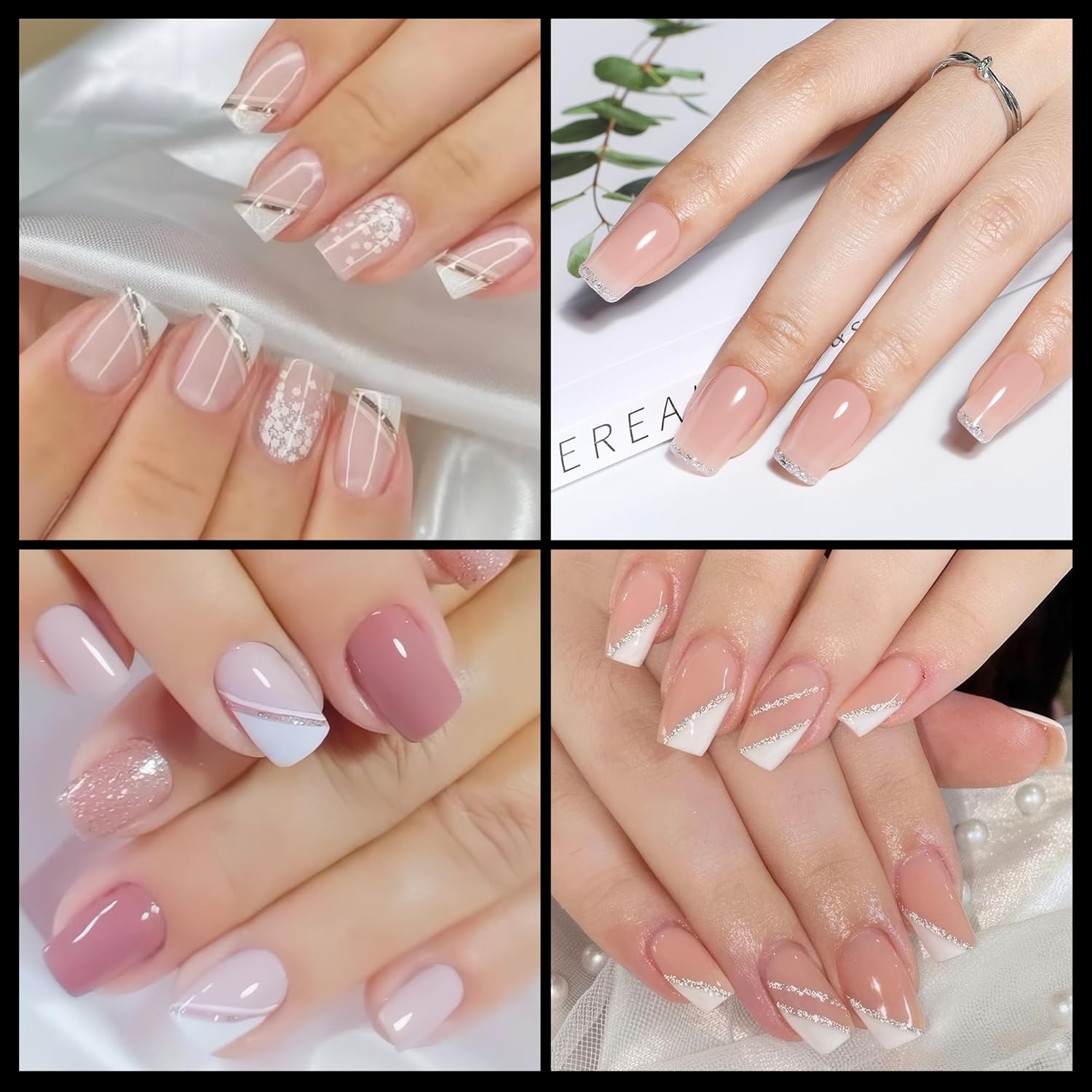 UNA GELLA Short Square Nail Tips, 600PCS Square Gel Nails Tips Pre Etched Full Cover Soft Gel Press on Nails No C Curve For Women Girl DIY French & Chrome Style Salon At Home 12 Sizes-Velvo Beauty