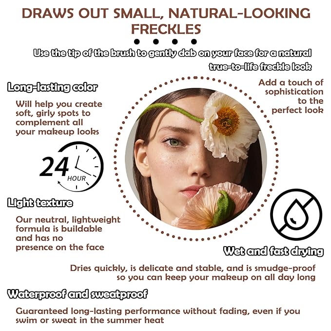 4 Colors Freckle Pen,Waterproof Freckle Makeup Pen,Lightweight Long Lasting Quick Dry Dot Spot Makeup Pen - Light Brown,Natural Coffee,Chestnut,Dark Brown-Velvo Beauty