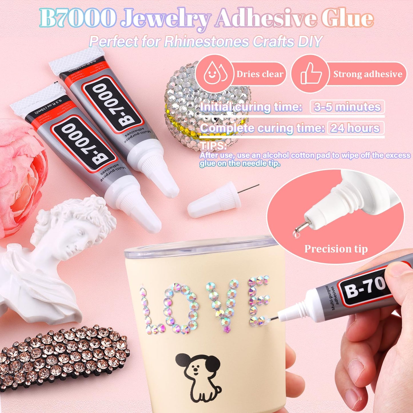 30000Pcs Resin AB Rhinestones for Bedazzling Crafting with b7000 Jewelry Glue, Bulk Flatback Gems Bedazzler Kit for Crafts Clothes Shoes Fabric Nail Diamond Art, Assorted Size 2/3/4/5/6mm-Velvo Beauty