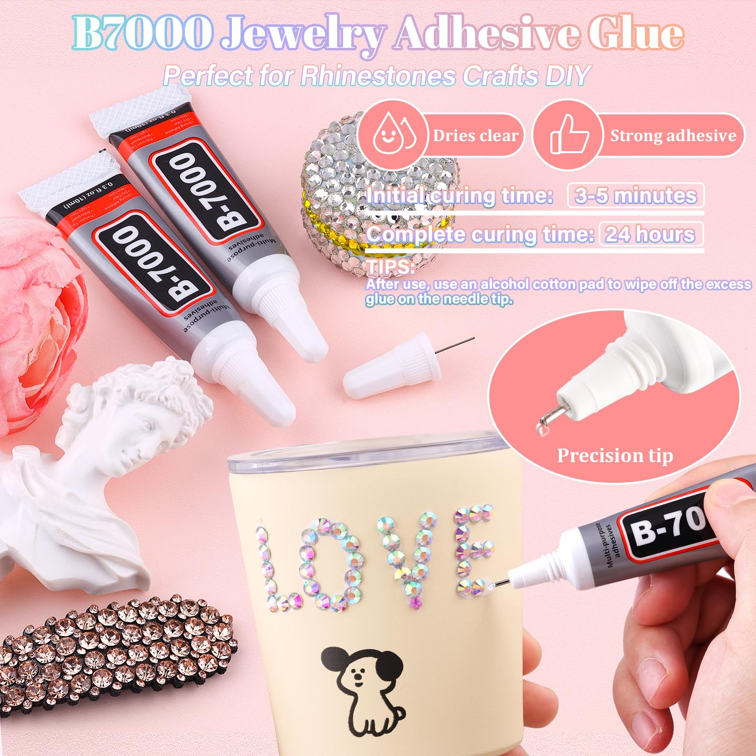 30000Pcs Resin AB Rhinestones for Bedazzling Crafting with b7000 Jewelry Glue, Bulk Flatback Gems Bedazzler Kit for Crafts Clothes Shoes Fabric Nail Diamond Art, Assorted Size 2/3/4/5/6mm-Velvo Beauty