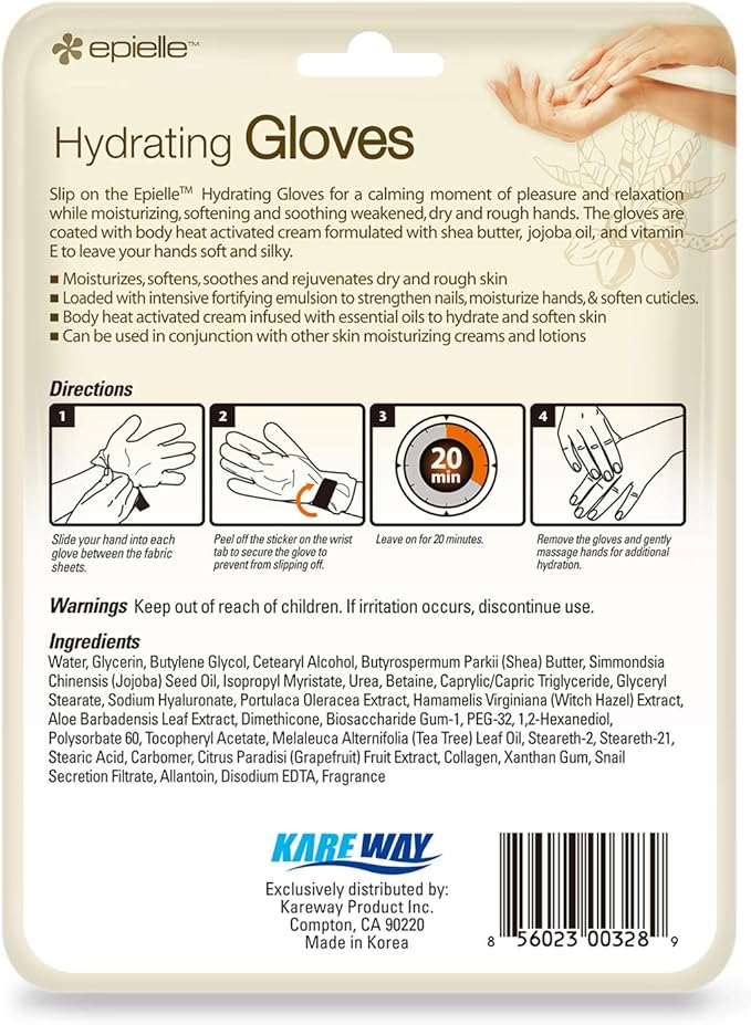 Epielle Hydrating Hand & Foot Masks 12 Pairs, Deep Moisturizing Socks & Gloves, Soften Dry Hands & Cracked Heels with Shea Butter & Jojoba Oil, Korean Skin Care, Foot Spa, Self Care Gifts for Women-Velvo Beauty