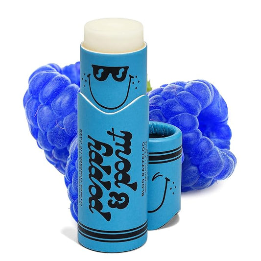 Poppy & Pout Kids Jumbo Lip Balm | All Natural Lip Balms & Moisturizers | Hydrates with Beeswax, Vitamin E, Organic Coconut Oil | Cruelty-Free | Lip Balm in Recyclable Cardboard Tube (Bloo Razzeloo)-Velvo Beauty