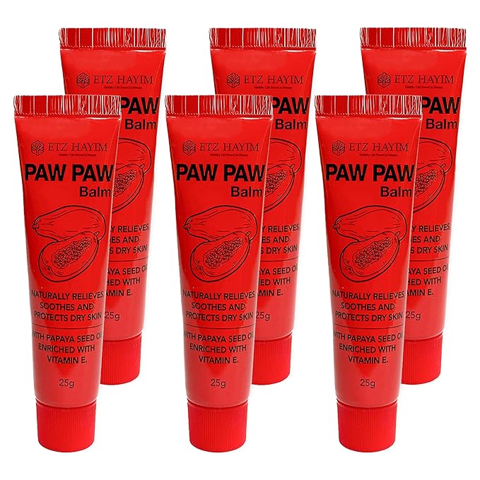 Paw Paw Ointment 25g - Pack of 6 Multi-Purpose Balm, for Lips, Skin, Hair, Cuticles, Nails and Beauty Finish. Made in Australia. Papaw enriched with vitamin E.-Velvo Beauty