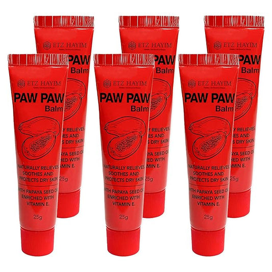 Paw Paw Ointment 25g - Pack of 6 Multi-Purpose Balm, for Lips, Skin, Hair, Cuticles, Nails and Beauty Finish. Made in Australia. Papaw enriched with vitamin E.-Velvo Beauty