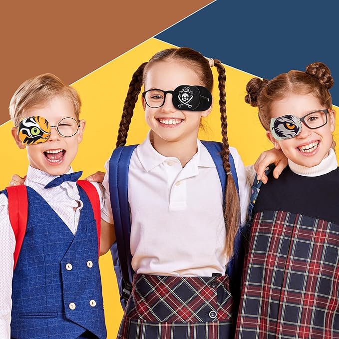 Newcotte 12 Pcs Eye Patch for Kids Girls Boys Reusable Eye Patch for Glasses over the Lens Colorful Eye Patch Toddler Eye Patch Adorable Kids Eye Patches Assorted Eye Patch Cover (Spooky)-Velvo Beauty