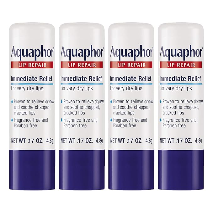 Aquaphor Lip Repair Stick - Soothes Dry Chapped Lips - 0.17 Ounce (Pack of 4)-Velvo Beauty