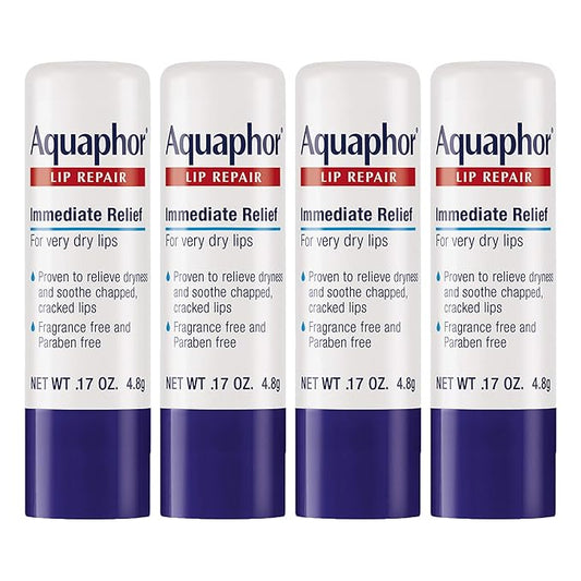 Aquaphor Lip Repair Stick - Soothes Dry Chapped Lips - 0.17 Ounce (Pack of 4)-Velvo Beauty