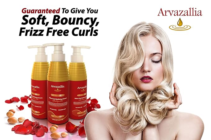 Arvazallia Ultra Curl Defining Cream with Argan Oil for Wavy and Curly Hair-Velvo Beauty