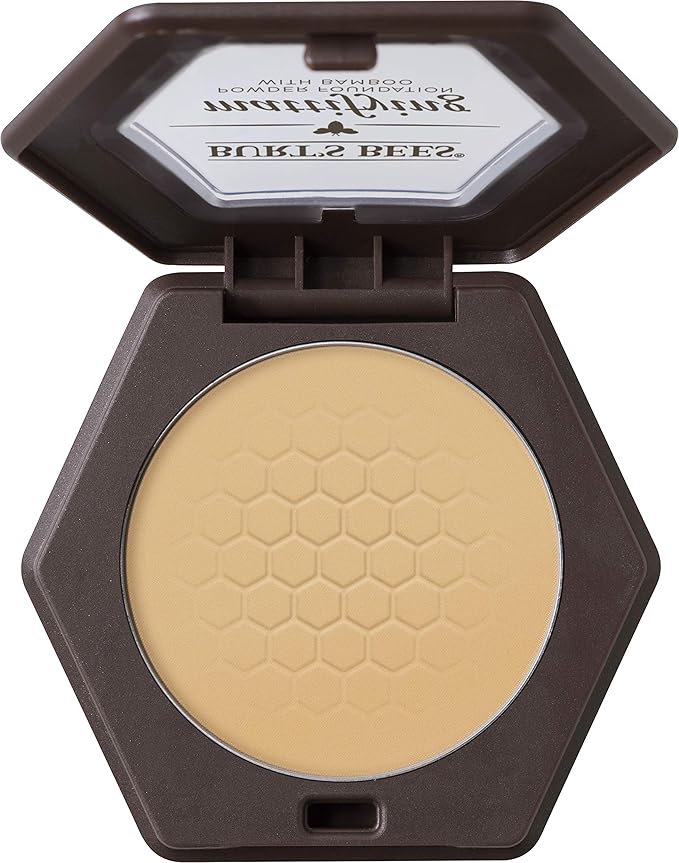Burts Bees 100% Natural Mattifying Powder Foundation, Sand - 0.3 Ounce (Pack of 2)-Velvo Beauty