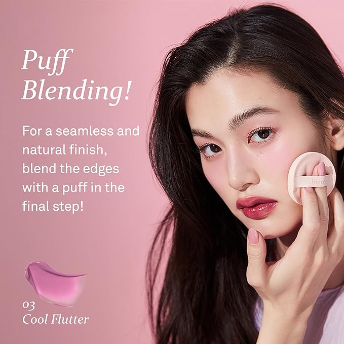 hince Dewy Liquid Cheek 6g Raw Glow Liquid Blush for Cheeks Vegan Dewy Cheek Tint Glass Skin Lightweight Liquid Blush Weightless Watercolor (COOL FLUTTER, LC003)-Velvo Beauty