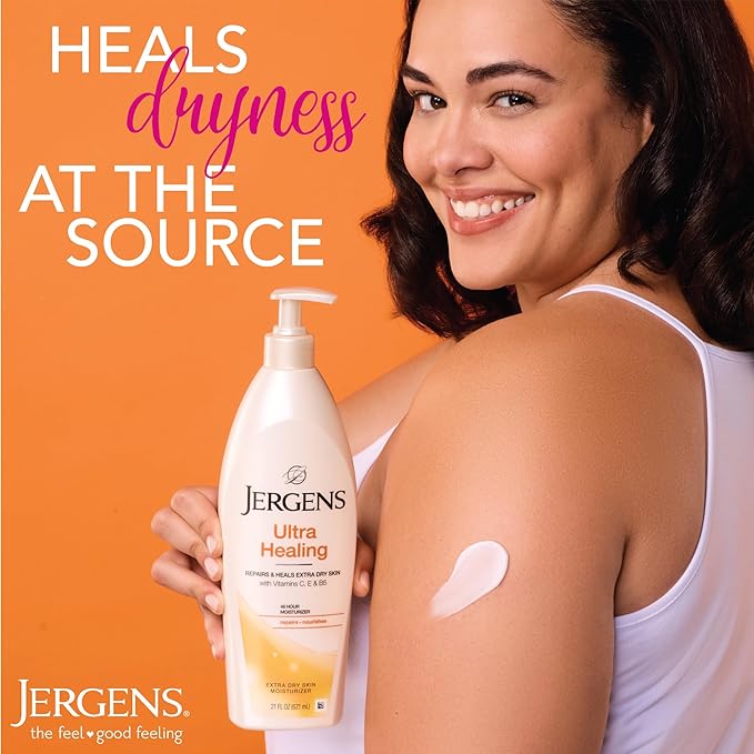 Jergens Ultra Healing Dry Skin Moisturizer, Travel Size Body and Hand Lotion, 1 Oz (Pack of 24)-Velvo Beauty