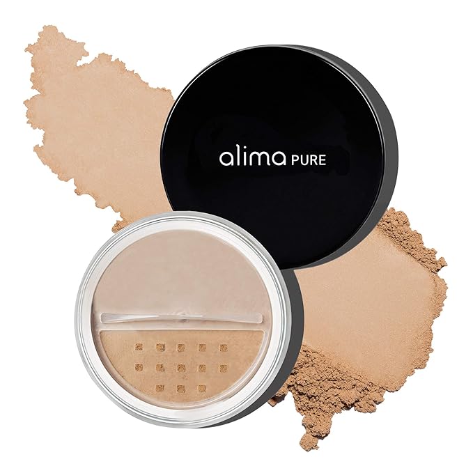 Alima Pure Matte Foundation Loose Mineral Powder Foundation Makeup, Loose Powder Makeup Oil Free Talc Free Powder, Natural Makeup Mineral Foundation Full Coverage Natural Foundation Powder .15 oz/4.5g-Velvo Beauty