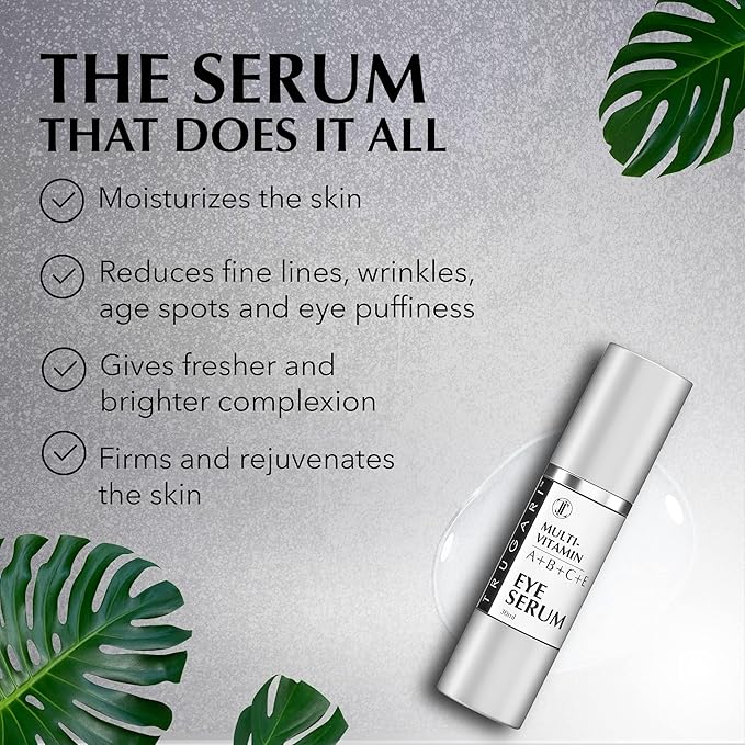Eye Serum, Multi-Vitamin Skin Care Serum with Vitamins A, B, C and E, Rejuvenating Dark Spot Remover for Face and Under Eyes, Improves Age Spots, Fine Lines and Wrinkles, 30 ml-Velvo Beauty