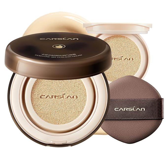 Lasting Air Cushion Cream Face Foundation Makeup, Lightweight, Medium to Full Coverage, Semi-Matte, Long-Lasting Oil Control Finish Foundation, W01 Natural Warm For Oil Skin (Refill Included)-Velvo Beauty