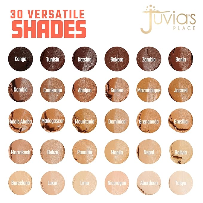 Juvia's Place Shade Stick Foundation, Concealer, Contour, Dominica, Tan w/Golden Undertone, .34 oz-Velvo Beauty