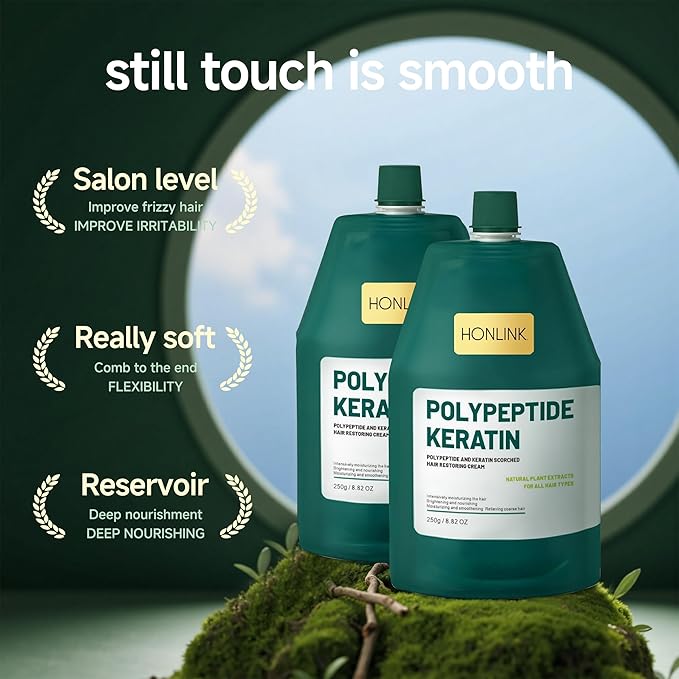 Peptide keratin hair conditioner, hair nourishing mask 2pcs,Deep Conditioning Hair Mask,Hair Treatment for Lasting Shine and Smoothness for Dry Damaged Hair-Velvo Beauty