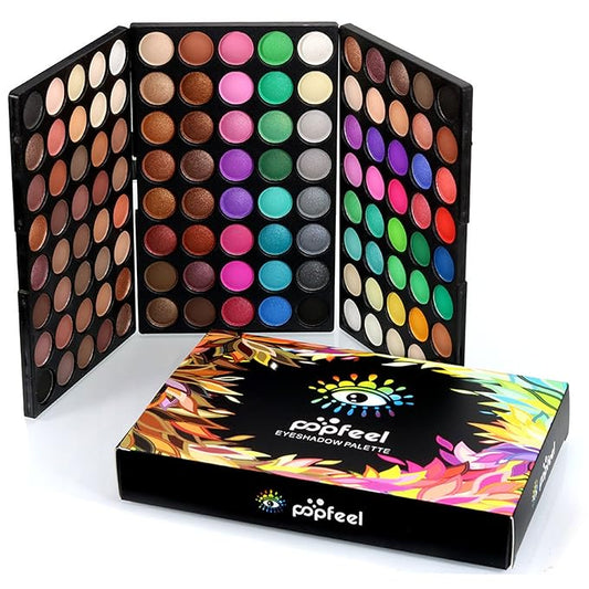 120 Colors Long Lasting Waterproof Highly Pigments Shiny Shimmers Glitter Eyeshadow Palette All in One Makeup Kits for Women Girls Holiday Make-up Gift Sets Xmas Essential Makeup Palette-Velvo Beauty