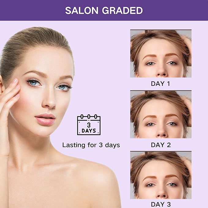 2 Pcs Dark Brown Easy Peel Off Eyebrow Gel, Tattoo Eyebrow Tint, Waterproof & Sweatproof Peel Off Tinted Eyebrow, Long-lasting Natural Color Up to 3 Days, Eyebrow Tattoo for All Skin Types (#01)-Velvo Beauty