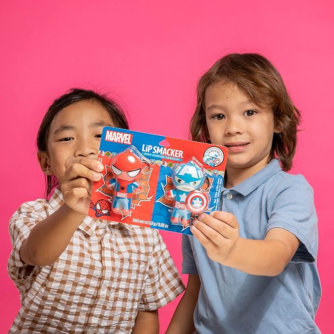Lip Smacker Marvel, keychain, lip balm for kids - Spiderman & Captain America-Velvo Beauty