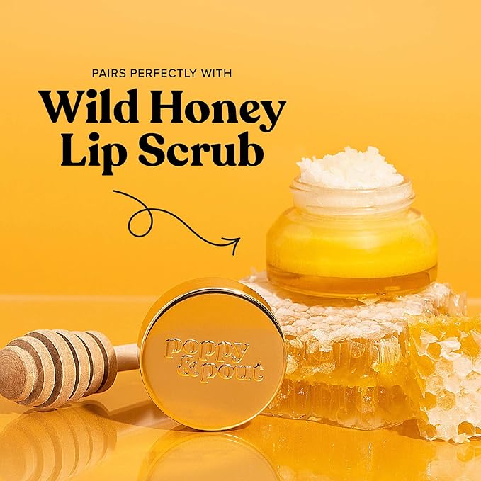 Poppy & Pout Wild Honey Jumbo Lip Balm | All Natural Lip Balms & Moisturizers | Hydrates with Beeswax, Vitamin E, Organic Coconut Oil | Cruelty-Free | Lip Balm in Recyclable Cardboard Tube-Velvo Beauty