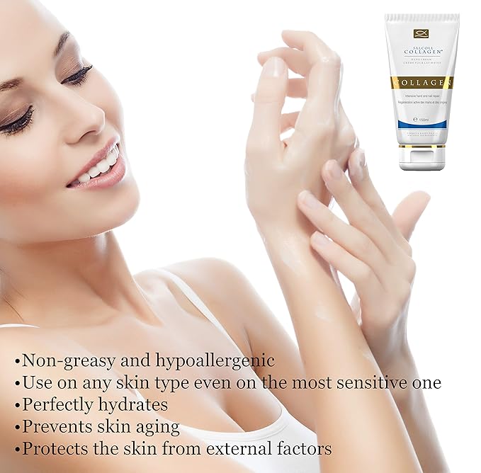 Pure Bioactive Anti-Aging Collagen Repair Hand Cream - Hypoallergenic Moisturizing Lotion, Dry Skin Relief, All Skin Types, 150 ml-Velvo Beauty