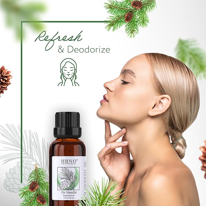 HBNO Fir Needle Essential Oil - 1 oz (30ml) Travel Size - Natural Fir Needle Oil - Perfect for Cleaning, Aromatherapy, DIY, Soap & Diffuser-Velvo Beauty