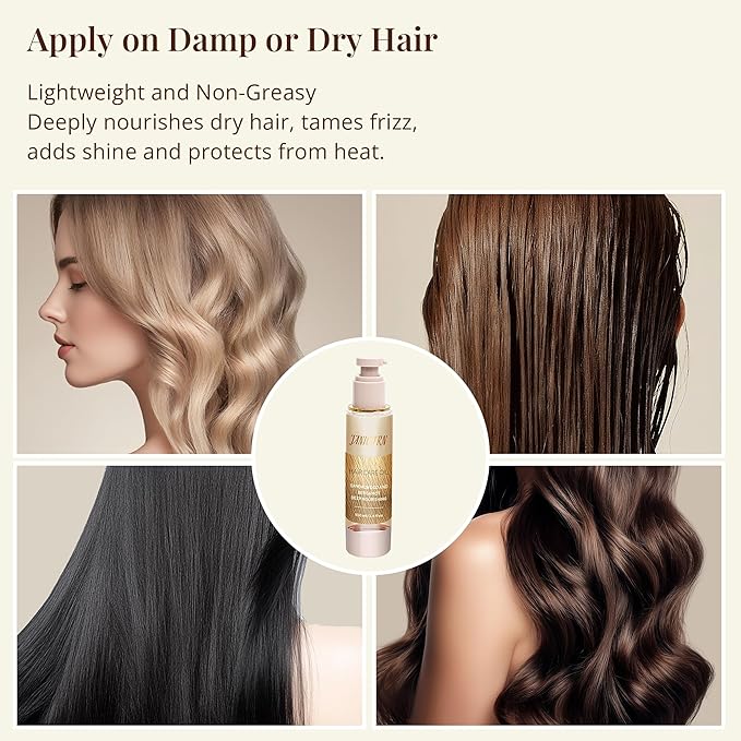 Leave-In Hair Oil with Sandalwood & Bergamot – Natural Essential Oil Aroma, Lightweight Frizz Control & Shine Enhancer for Dry or Damaged Hair – No-Rinse Oil, 3.4 fl oz (100ml)-Velvo Beauty