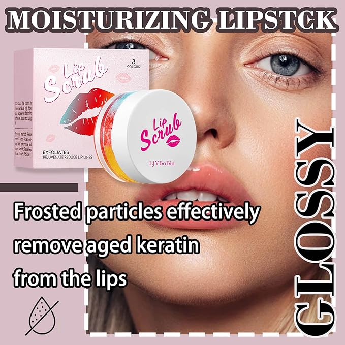 Nourishing Smooth Lip Scrub,Soft Long Lasting Moisturizing Lip Scrubber Exfoliator for Men & Women,Gentle Non-Greasy Sugar Scrub Lip Cares Moisturizer-Velvo Beauty