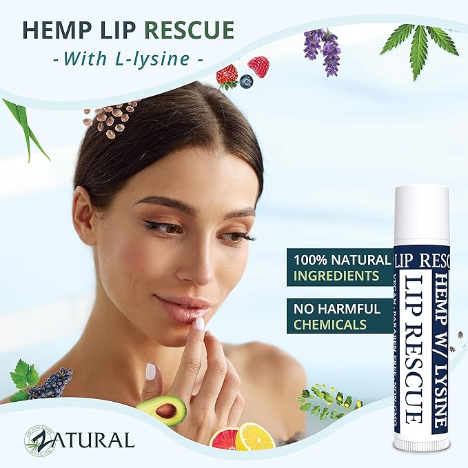 Hemp Lip Balm with L-Lysine-Heal, Moisturize, Protect (5)-Velvo Beauty