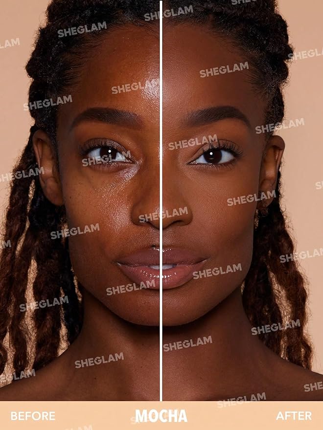 SHEGLAM SKin-Focus Full Coverage Powder Foundation Oil-Control Lightweight Face Pressed Powder Makeup-Earth-Velvo Beauty