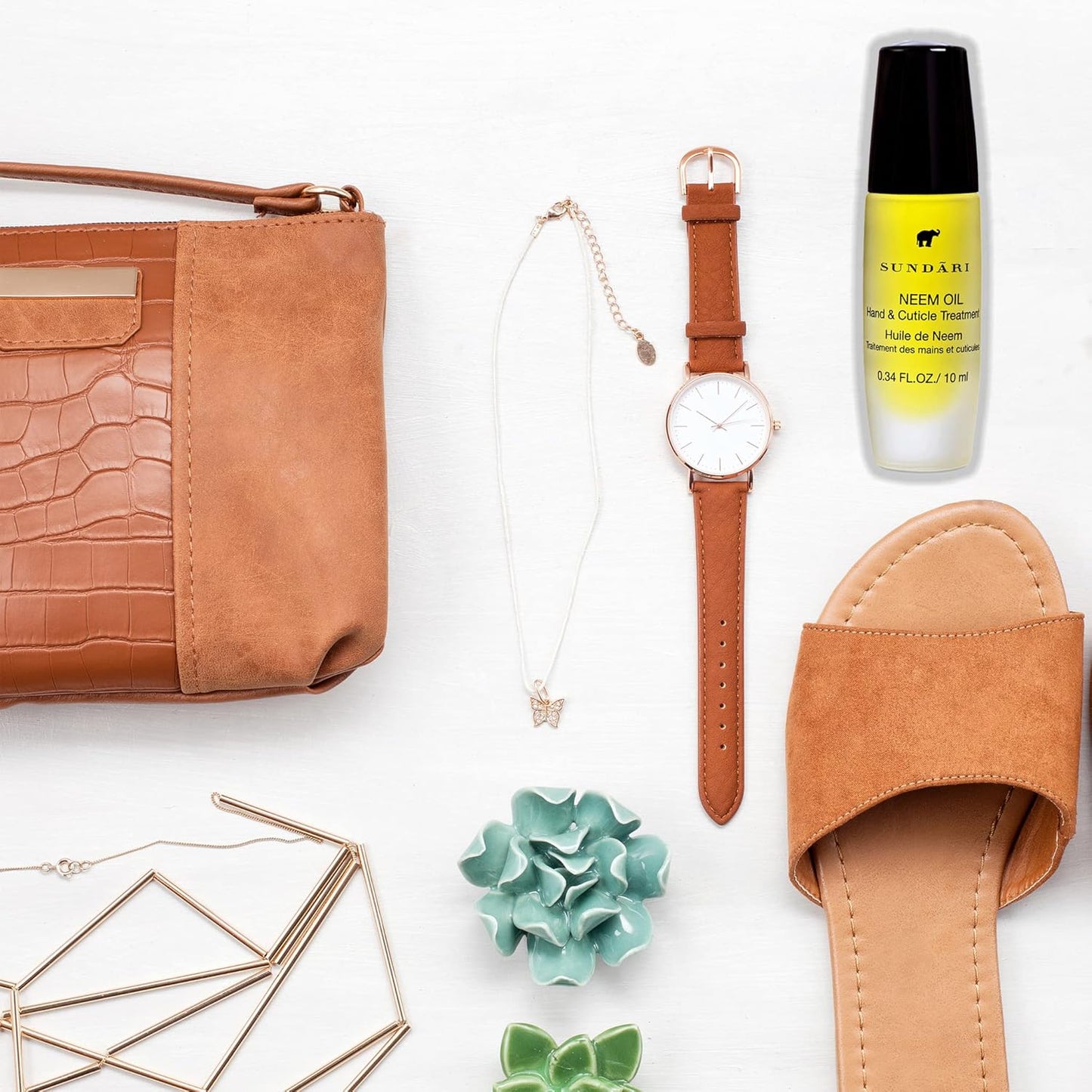 SUNDARI Neem Hand & Cuticle Treatment Oil – 0.34 Fl Oz, Roller for Dry Hands, Nails and Cuticles, Hydrating, Non-Greasy, Pure Plant & Herbal Extracts, Mess-Free Application, Deep Nourishment-Velvo Beauty