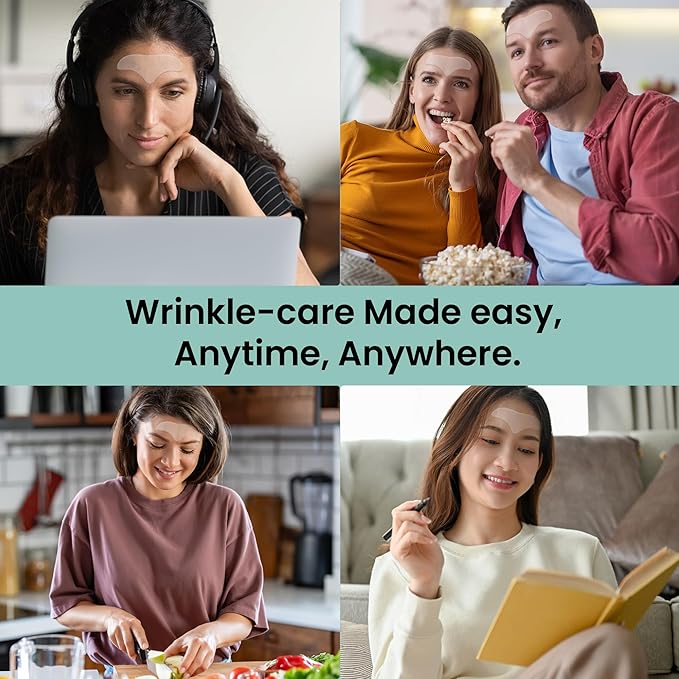 Advanced Wrinkle Patches 60ct Smile Line, Frown Line Wrinkle Patches for Facial Korean Skin Care Face Wrinkle Tape Invisible Overnight with Retinol & Collagen (Large (Forehead))-Velvo Beauty